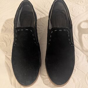Hush Puppies Black Suede Women's Loafers